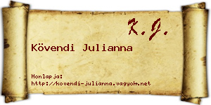 Kövendi Julianna névjegykártya